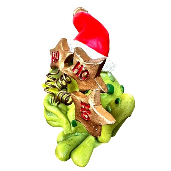 Vintage Russ Christmas Douglas Frog Figurine Ho Ho Ho Santa Hat Toad Gift Peace - Picture 7 of 10